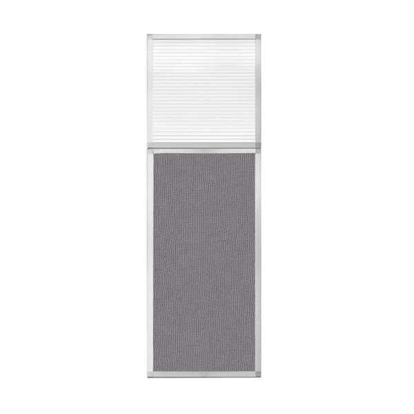 Hush Panel Configurable Cubicle Partition 2' x 6' W/ Window Slate Fabric Clear Fluted Window